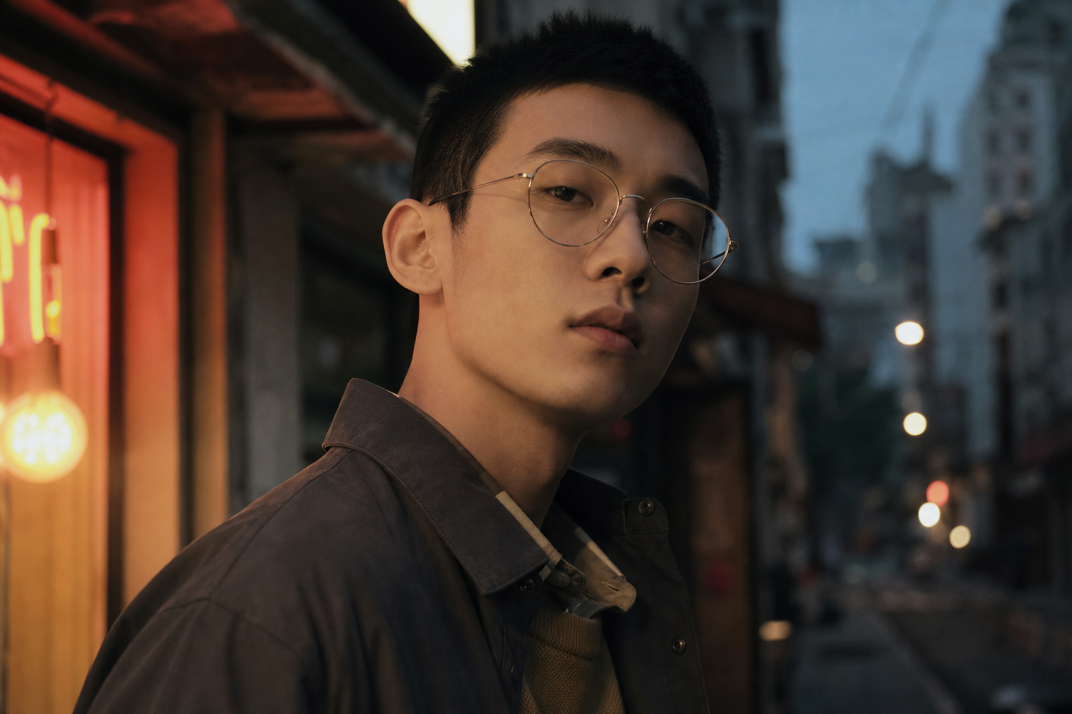 AI 生成的试戴视觉大片:街头风人像